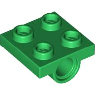Lego destička 2x2 s kulatou dírou (otvorem) zespodu, zelená (244428, 4161728)